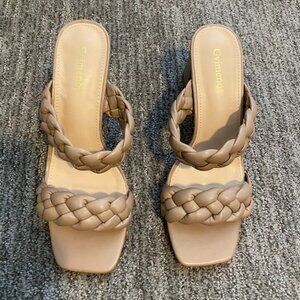 Women's Braided Heel Sandal - Nude